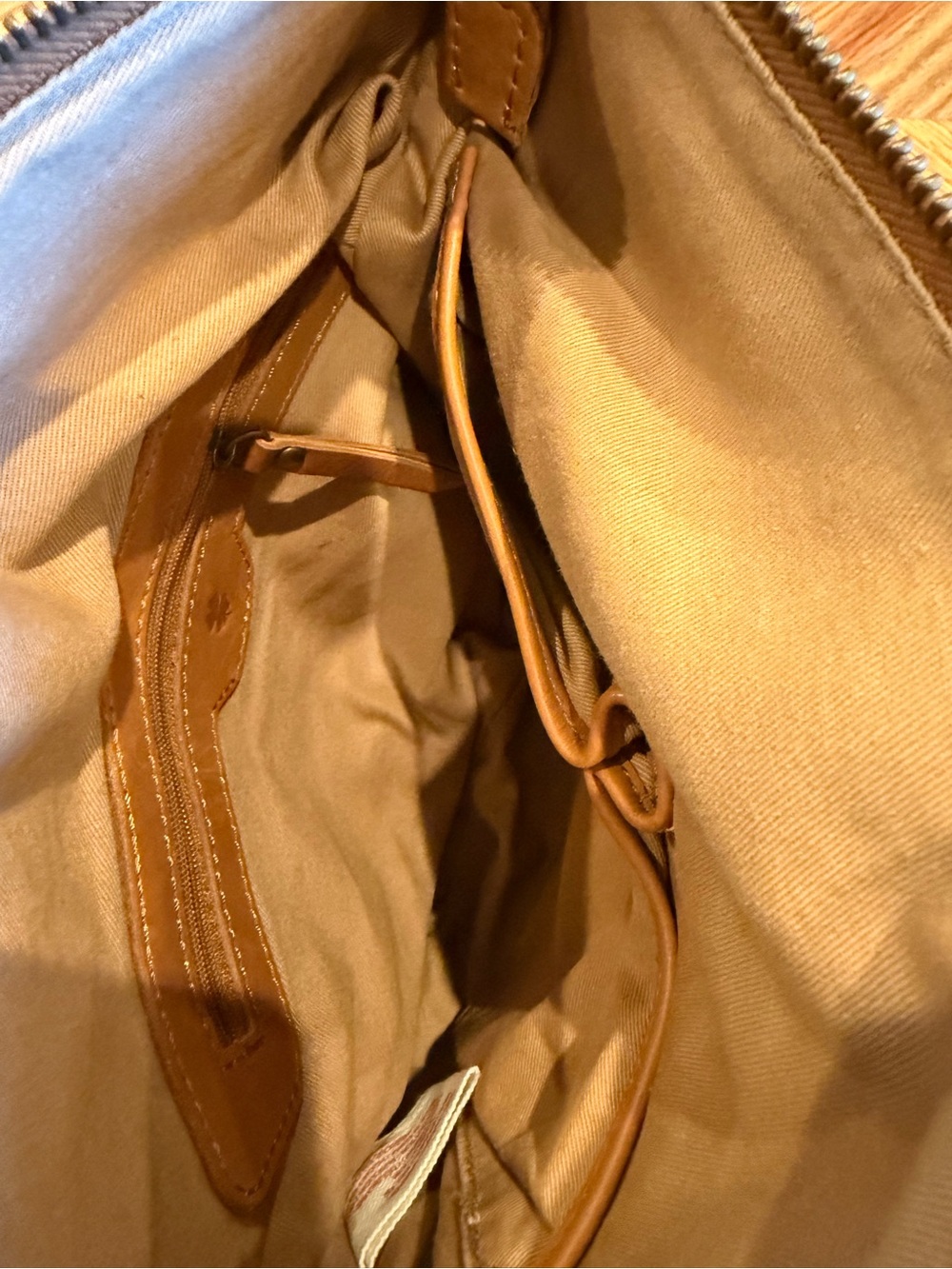Lucky Brand Tan Leather Crossbody Bag Boho Leather Purse - Picture 3 of 9